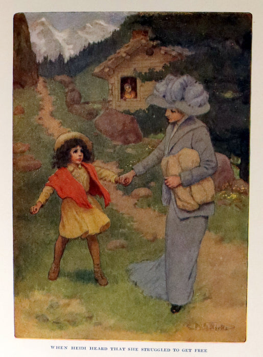 1919 Rare Book - HEIDI by Johanna Spyri illustrated in color by Maria L. Kirk. The Gift Edition.