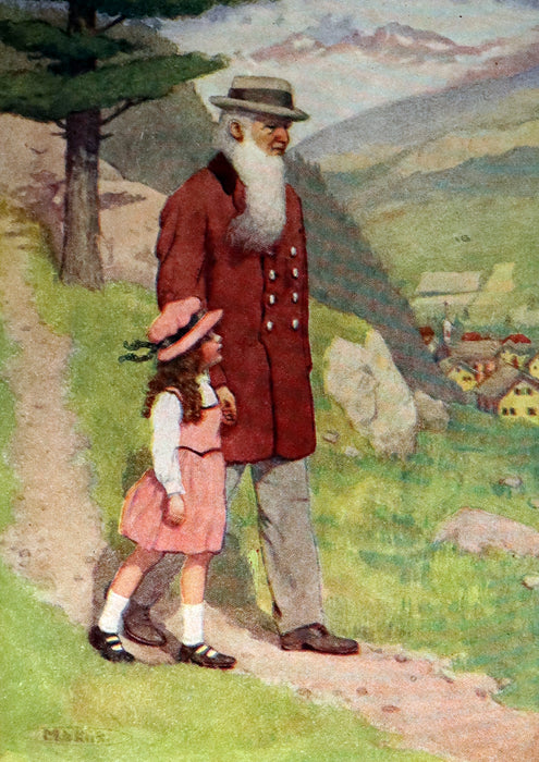 1919 Rare Book - HEIDI by Johanna Spyri illustrated in color by Maria L. Kirk. The Gift Edition.