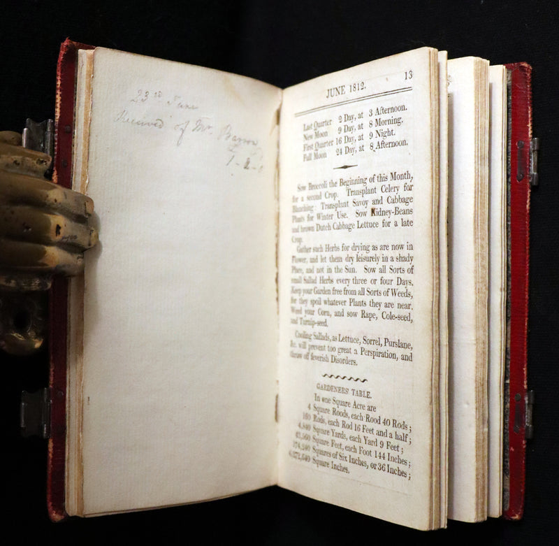 1812 Scarce First Edition - Rider'S British Merlin: For the Year of Our Lord 1812 Leap Year. Almanack.