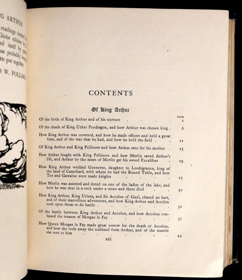 1917 Rare First Edition Book - The Romance of King Arthur and His Knights of the Round Table illustrated by RACKHAM.
