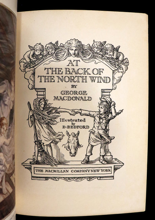 1924 Rare First Edition - AT THE BACK OF THE NORTH WIND Illustrated by Francis Donkin Bedford.