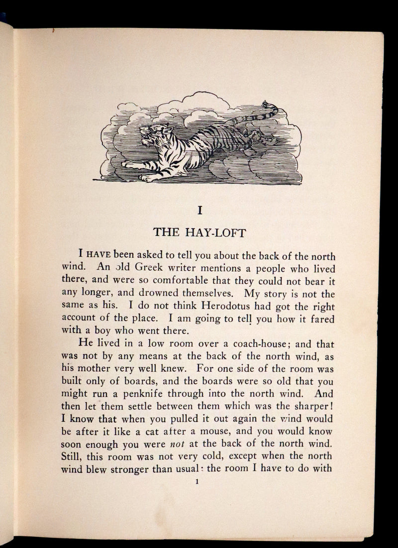 1924 Rare First Edition - AT THE BACK OF THE NORTH WIND Illustrated by Francis Donkin Bedford.