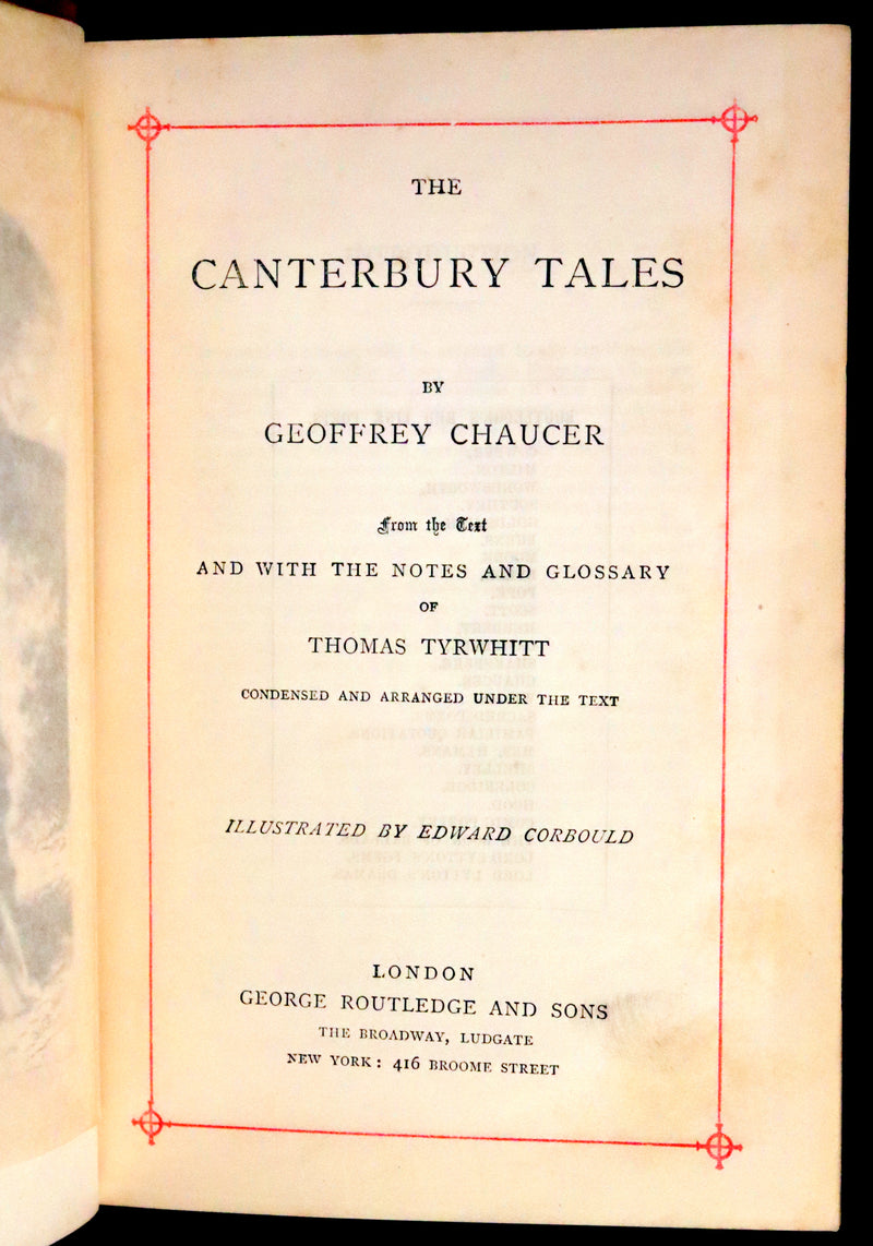 1880 Rare Victorian Book - The Canterbury Tales by Chaucer illustrated by Corbould.