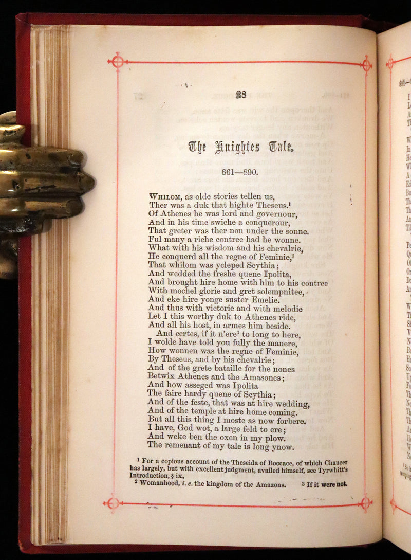 1880 Rare Victorian Book - The Canterbury Tales by Chaucer illustrated by Corbould.