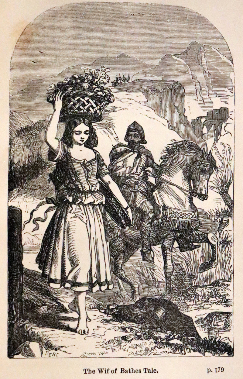 1880 Rare Victorian Book - The Canterbury Tales by Chaucer illustrated by Corbould.