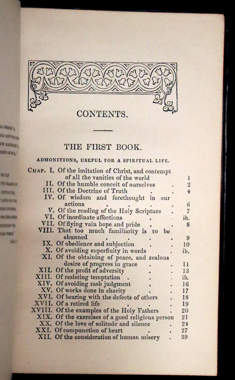 1866 Rare Book in a Nice Morocco binding - Of The Imitation of Christ by Thomas à Kempis. In Four Books.