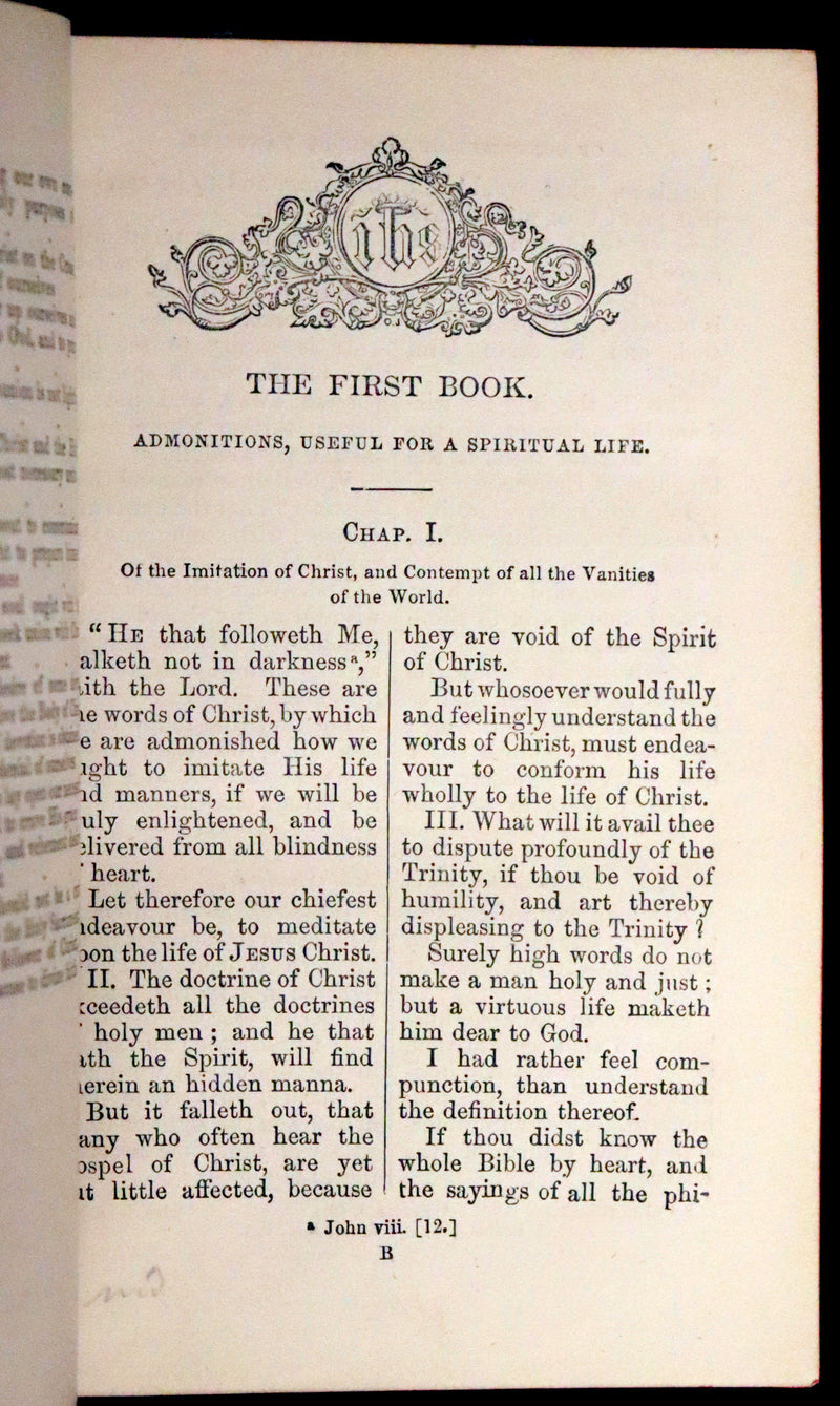 1866 Rare Book in a Nice Morocco binding - Of The Imitation of Christ by Thomas à Kempis. In Four Books.