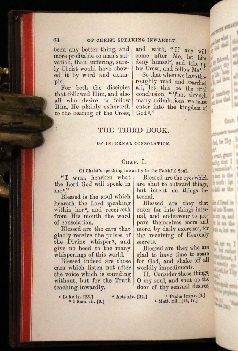 1866 Rare Book in a Nice Morocco binding - Of The Imitation of Christ by Thomas à Kempis. In Four Books.