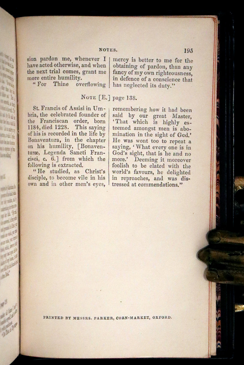1866 Rare Book in a Nice Morocco binding - Of The Imitation of Christ by Thomas à Kempis. In Four Books.