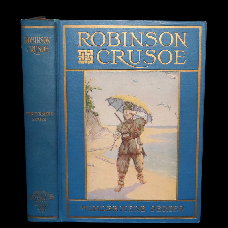 1916 Rare Book - Life and Adventures of Robinson Crusoe by Daniel Defoe. Illustrated by Milo Winter.