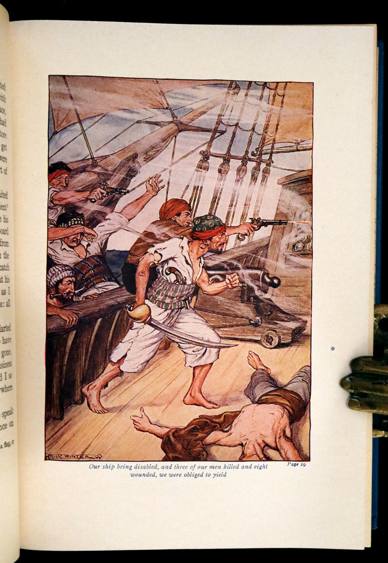 1916 Rare Book - Life and Adventures of Robinson Crusoe by Daniel Defoe. Illustrated by Milo Winter.