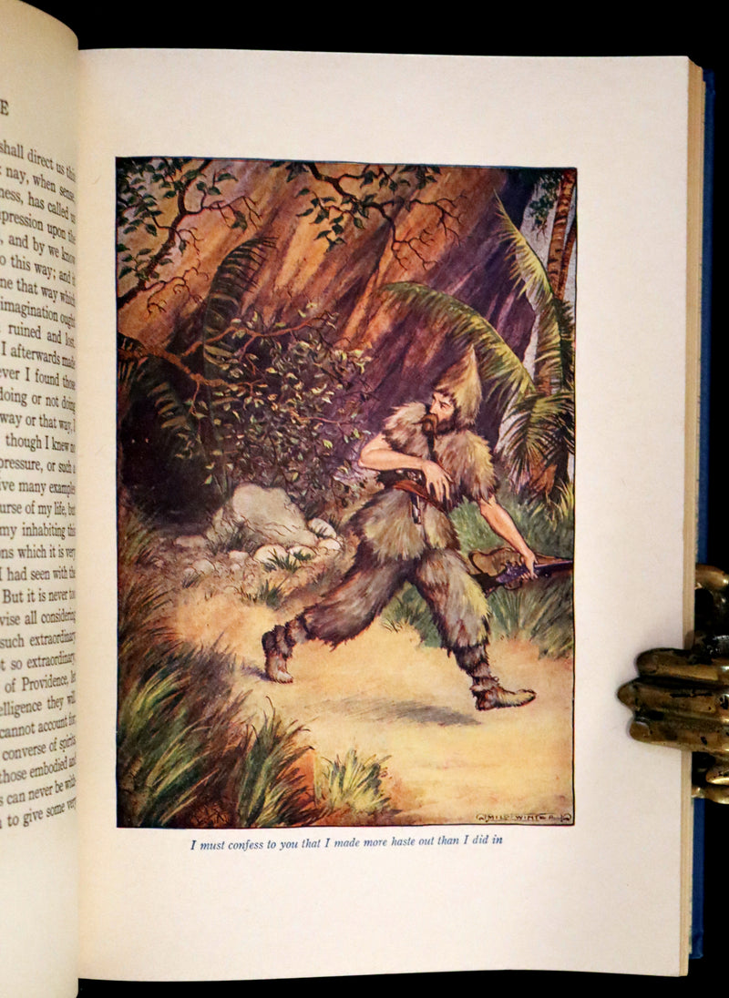 1916 Rare Book - Life and Adventures of Robinson Crusoe by Daniel Defoe. Illustrated by Milo Winter.