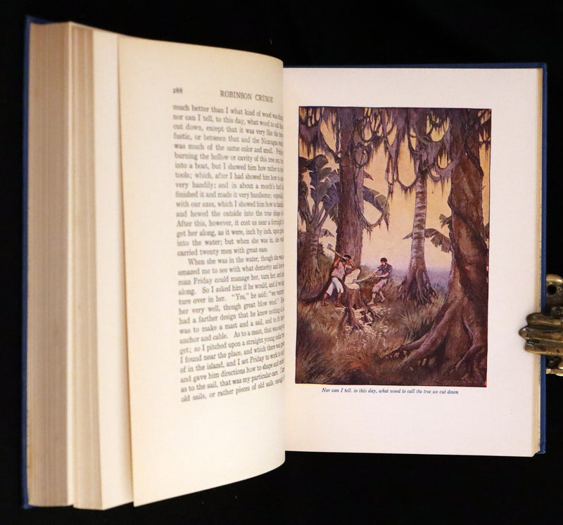 1916 Rare Book - Life and Adventures of Robinson Crusoe by Daniel Defoe. Illustrated by Milo Winter.