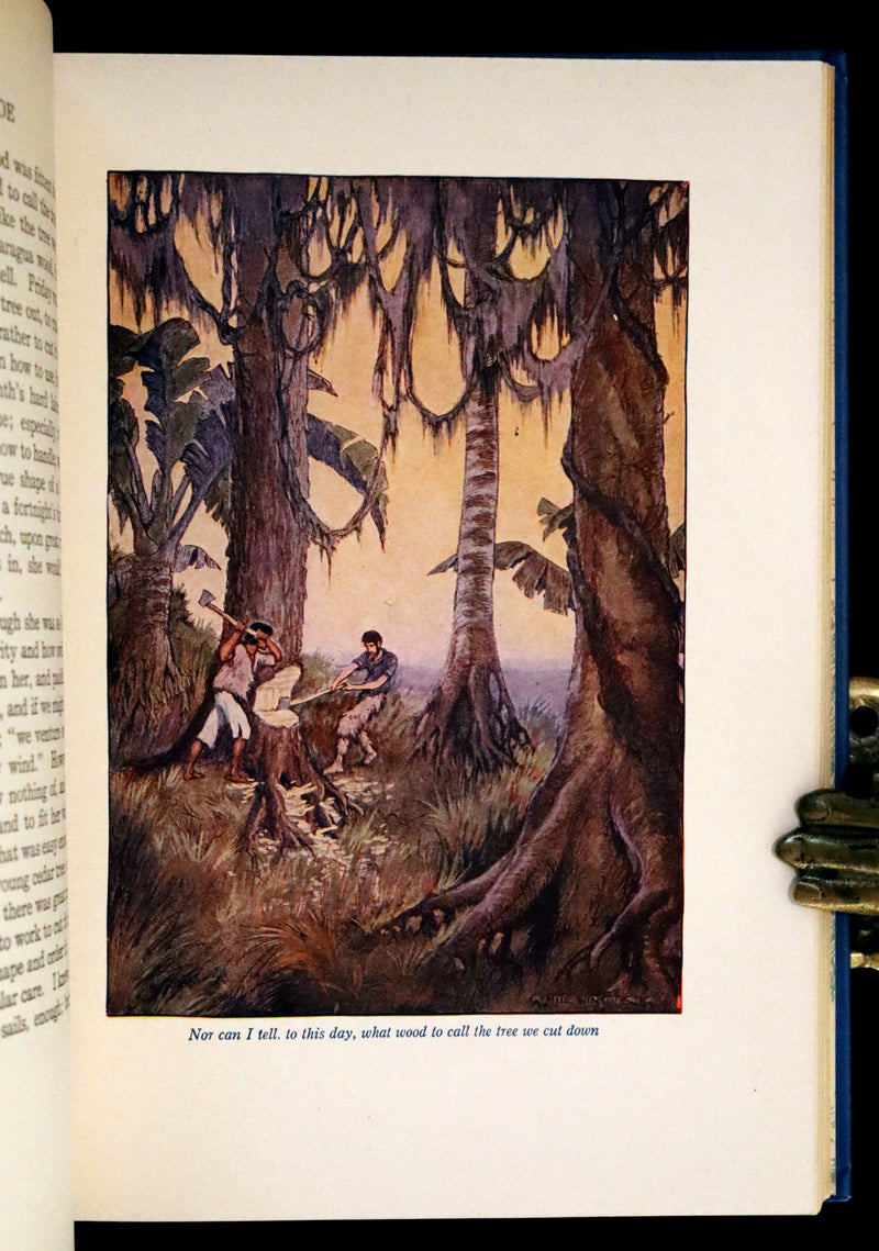 1916 Rare Book - Life and Adventures of Robinson Crusoe by Daniel Defoe. Illustrated by Milo Winter.