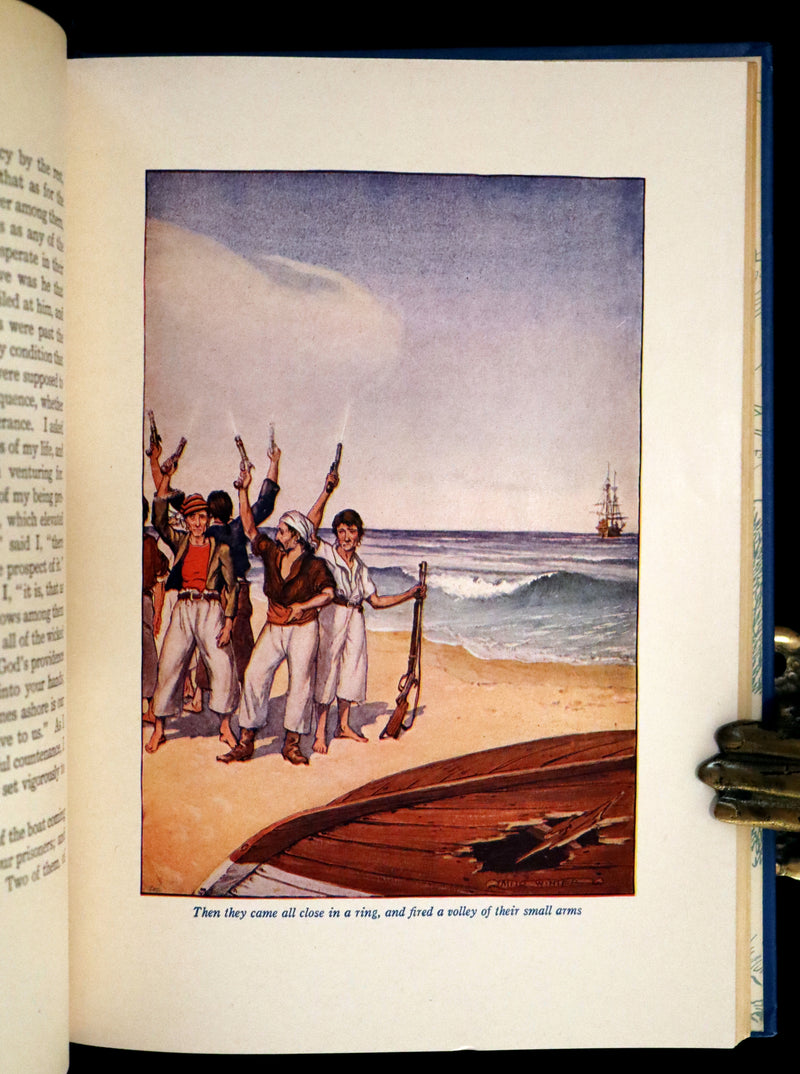 1916 Rare Book - Life and Adventures of Robinson Crusoe by Daniel Defoe. Illustrated by Milo Winter.