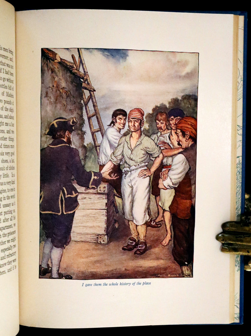 1916 Rare Book - Life and Adventures of Robinson Crusoe by Daniel Defoe. Illustrated by Milo Winter.