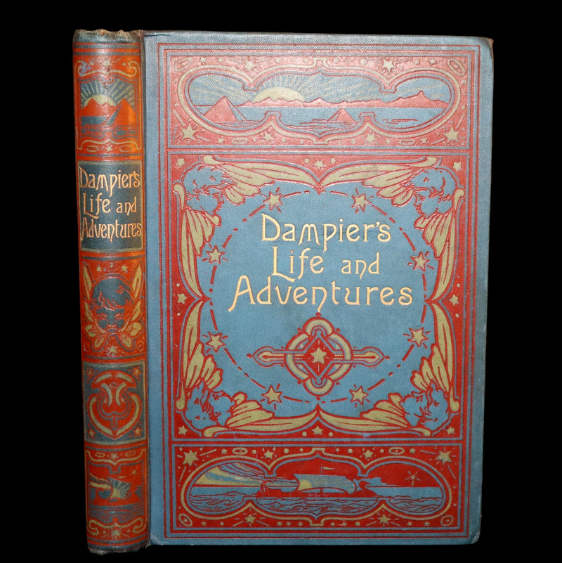1895 Rare Pirate Book - The Life and Adventures of William Dampier with a History of The Buccaneers of America.