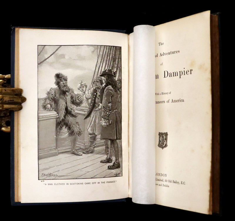1895 Rare Pirate Book - The Life and Adventures of William Dampier with a History of The Buccaneers of America.