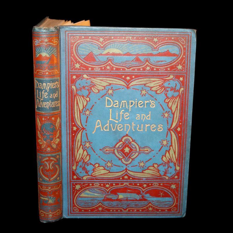 1895 Rare Pirate Book - The Life and Adventures of William Dampier with a History of The Buccaneers of America.