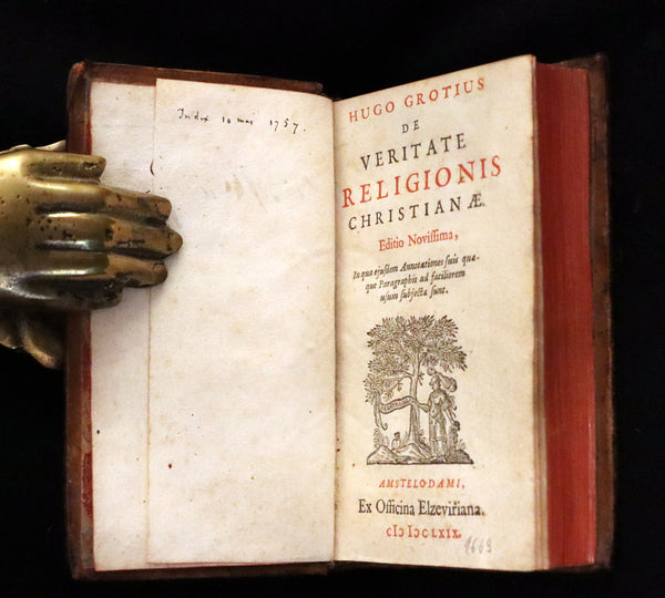 1669 Rare Book - On The Truth of the Christian Religion by Hugo Grotius. De Veritate Religionis Christianae.