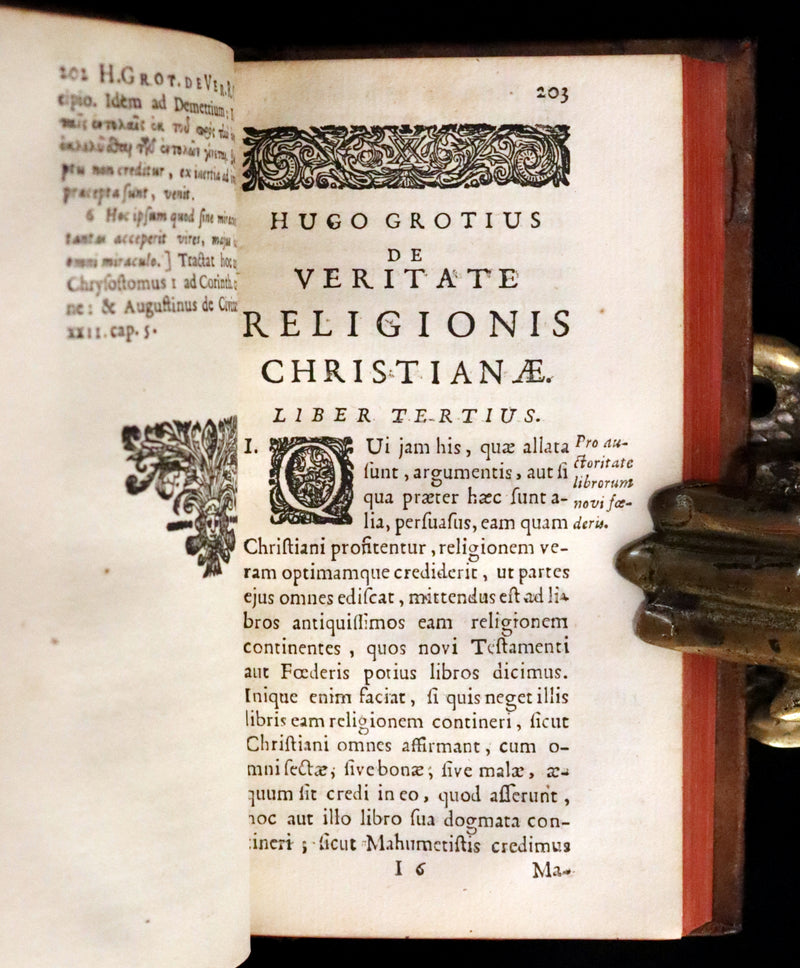 1669 Rare Book - On The Truth of the Christian Religion by Hugo Grotius. De Veritate Religionis Christianae.