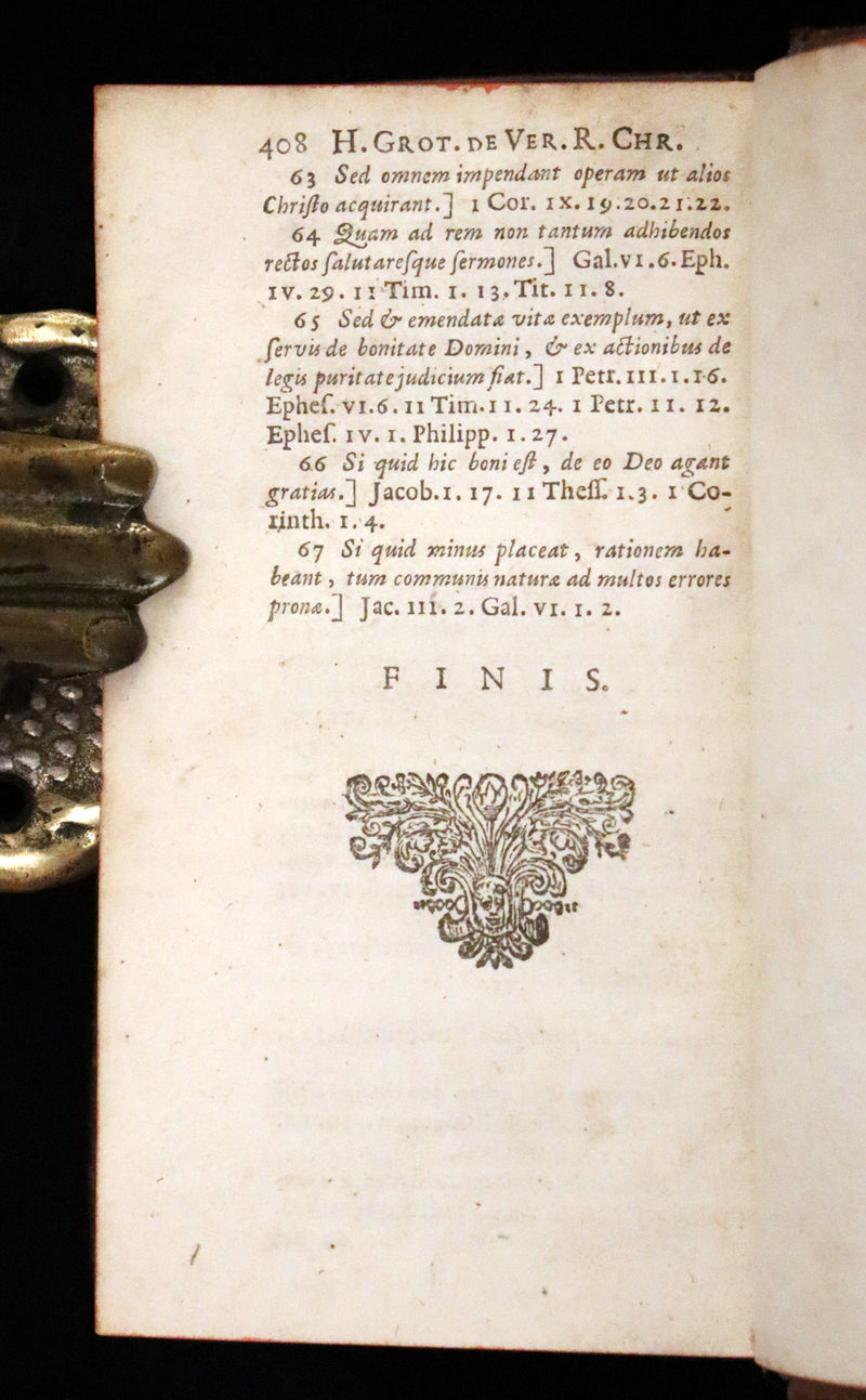 1669 Rare Book - On The Truth of the Christian Religion by Hugo Grotius. De Veritate Religionis Christianae.