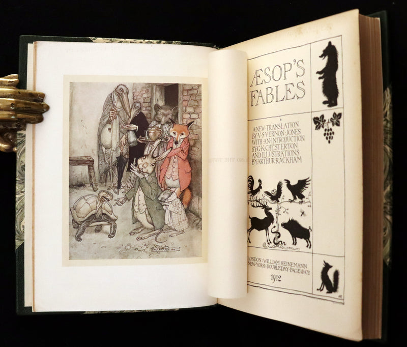 1912 Rare First Edition - AESOP'S FABLES Illustrated by Arthur RACKHAM. Presentation Copy.