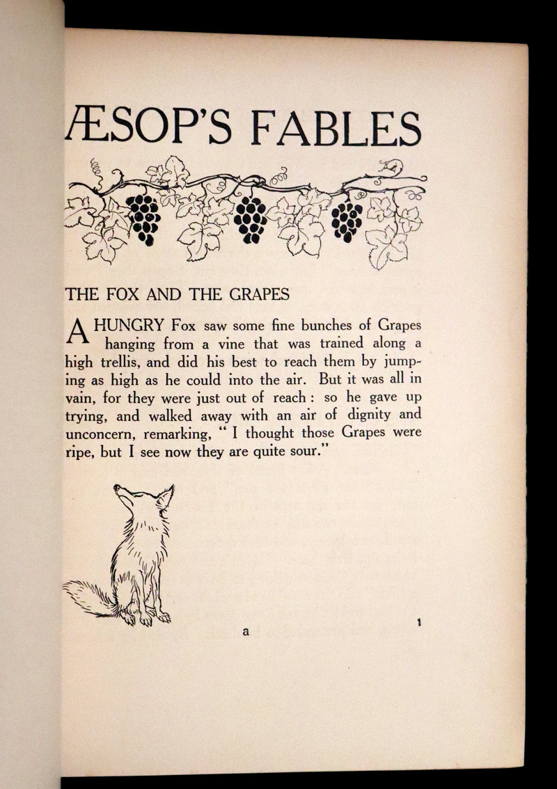 1912 Rare First Edition - AESOP'S FABLES Illustrated by Arthur RACKHAM. Presentation Copy.