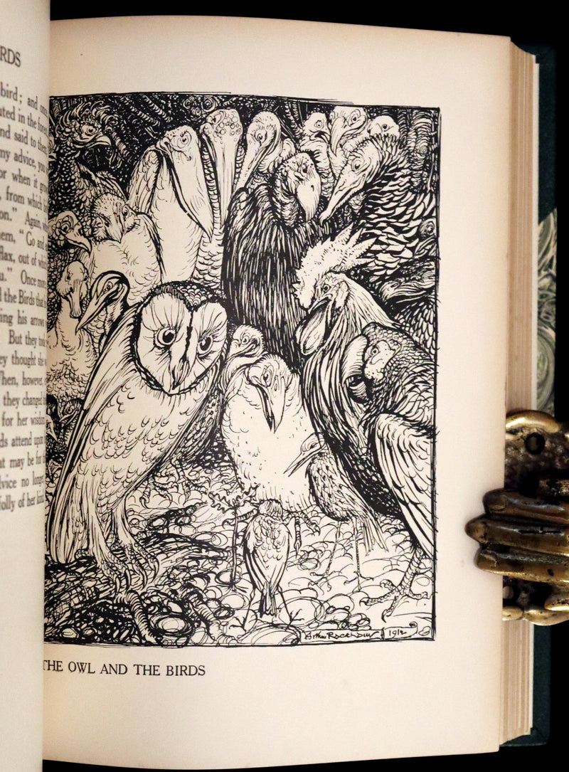 1912 Rare First Edition - AESOP'S FABLES Illustrated by Arthur RACKHAM. Presentation Copy.