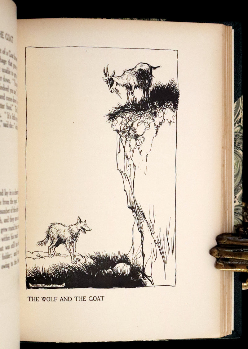 1912 Rare First Edition - AESOP'S FABLES Illustrated by Arthur RACKHAM. Presentation Copy.