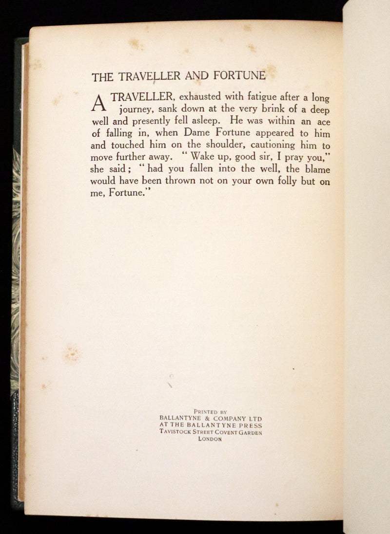 1912 Rare First Edition - AESOP'S FABLES Illustrated by Arthur RACKHAM. Presentation Copy.