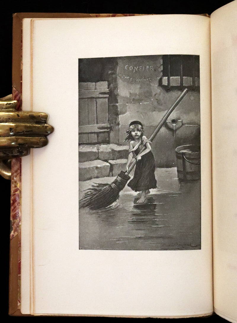 1887 Rare Victorian Book set - LES MISERABLES by Victor Hugo. Illustrated.