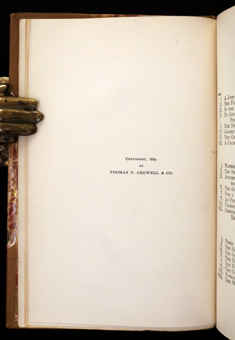 1887 Rare Victorian Book set - LES MISERABLES by Victor Hugo. Illustrated.