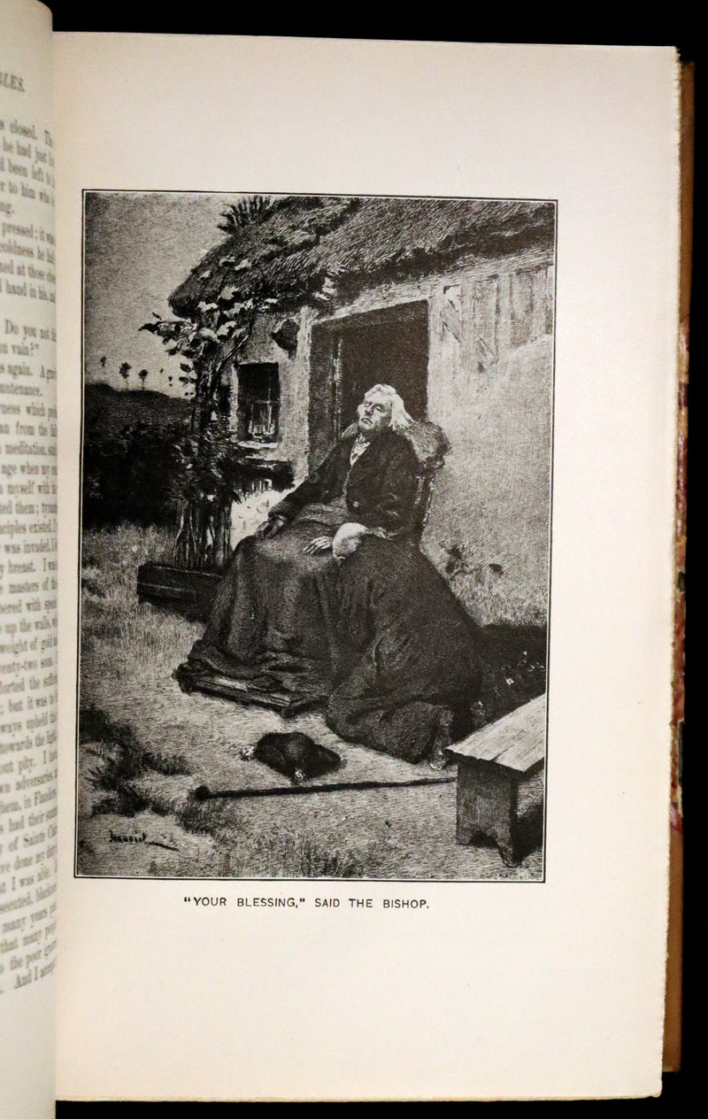 1887 Rare Victorian Book set - LES MISERABLES by Victor Hugo. Illustrated.