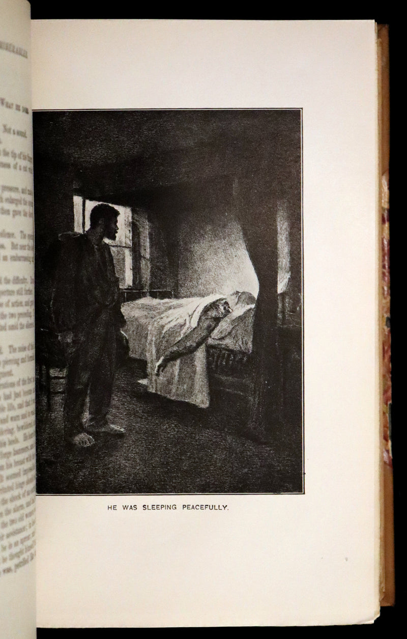 1887 Rare Victorian Book set - LES MISERABLES by Victor Hugo. Illustrated.