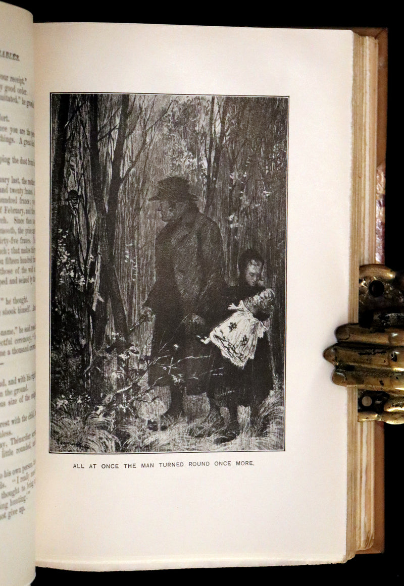 1887 Rare Victorian Book set - LES MISERABLES by Victor Hugo. Illustrated.