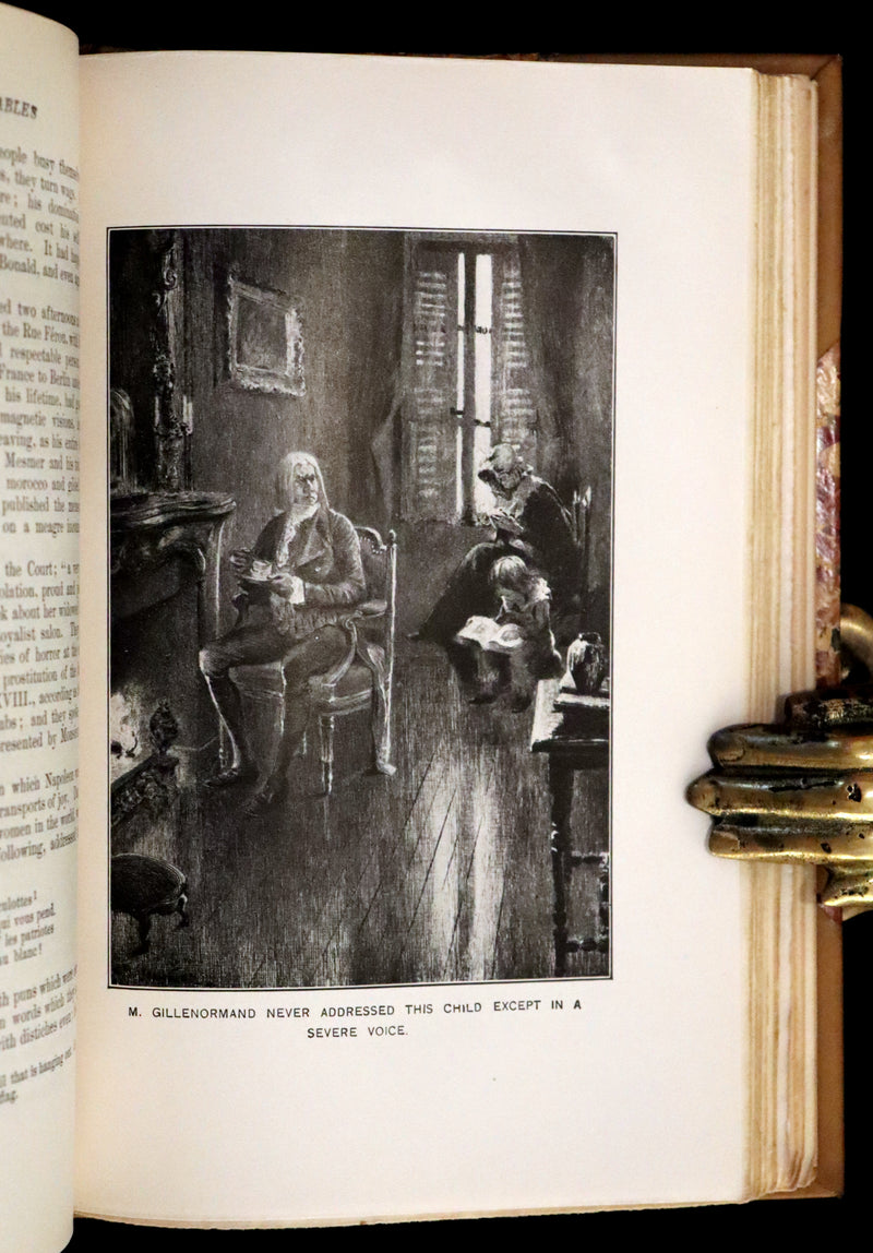 1887 Rare Victorian Book set - LES MISERABLES by Victor Hugo. Illustrated.