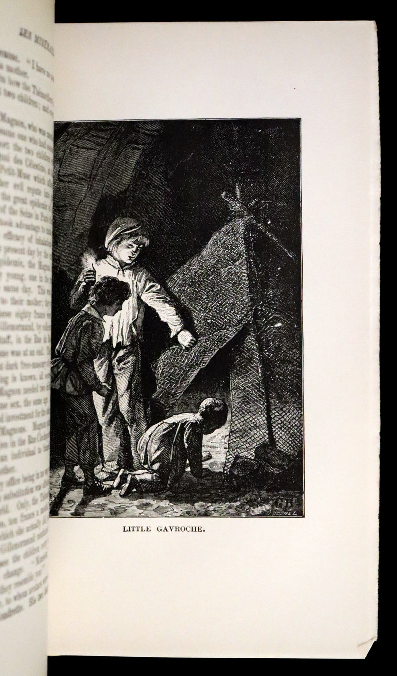 1887 Rare Victorian Book set - LES MISERABLES by Victor Hugo. Illustrated.