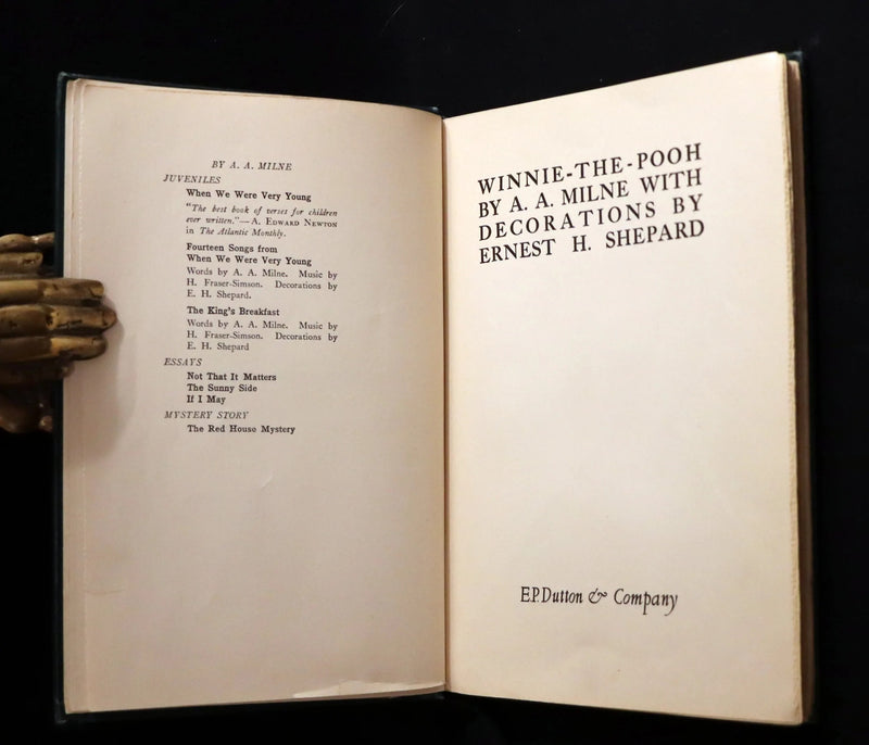 1926 Rare First Edition - WINNIE-THE-POOH by A.A. Milne & Illustrated by Shepard.