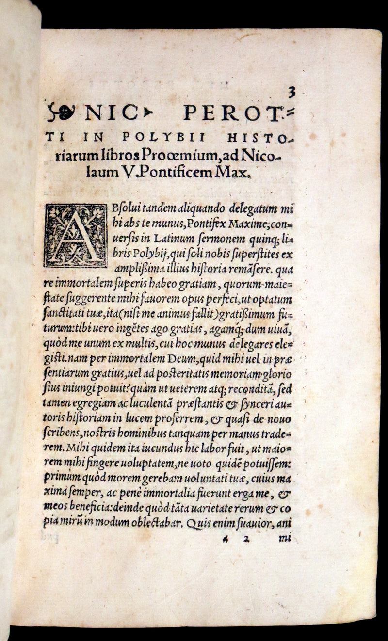 1557 Rare Latin Vellum Book - Polybius - Roman Republic's Histories - Megalopolitani Historiarum.