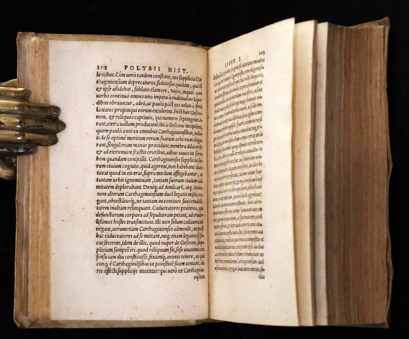 1557 Rare Latin Vellum Book - Polybius - Roman Republic's Histories - Megalopolitani Historiarum.
