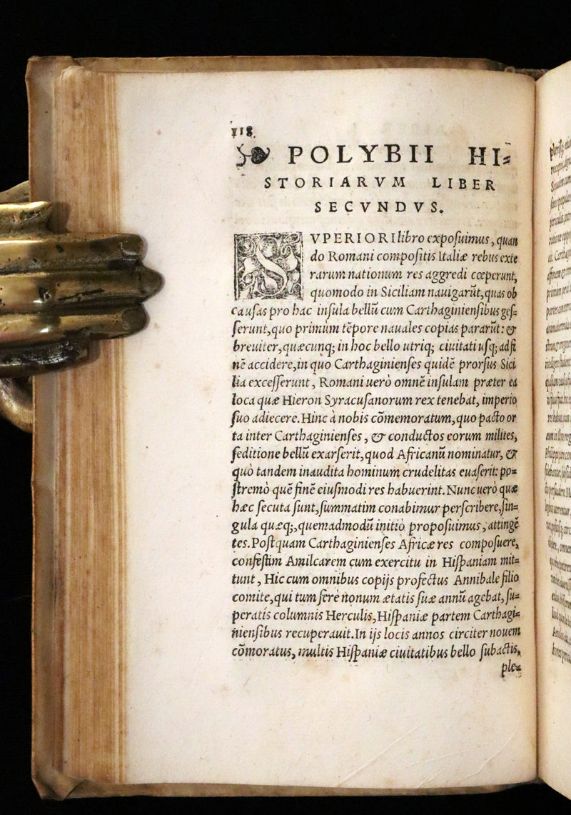 1557 Rare Latin Vellum Book - Polybius - Roman Republic's Histories - Megalopolitani Historiarum.