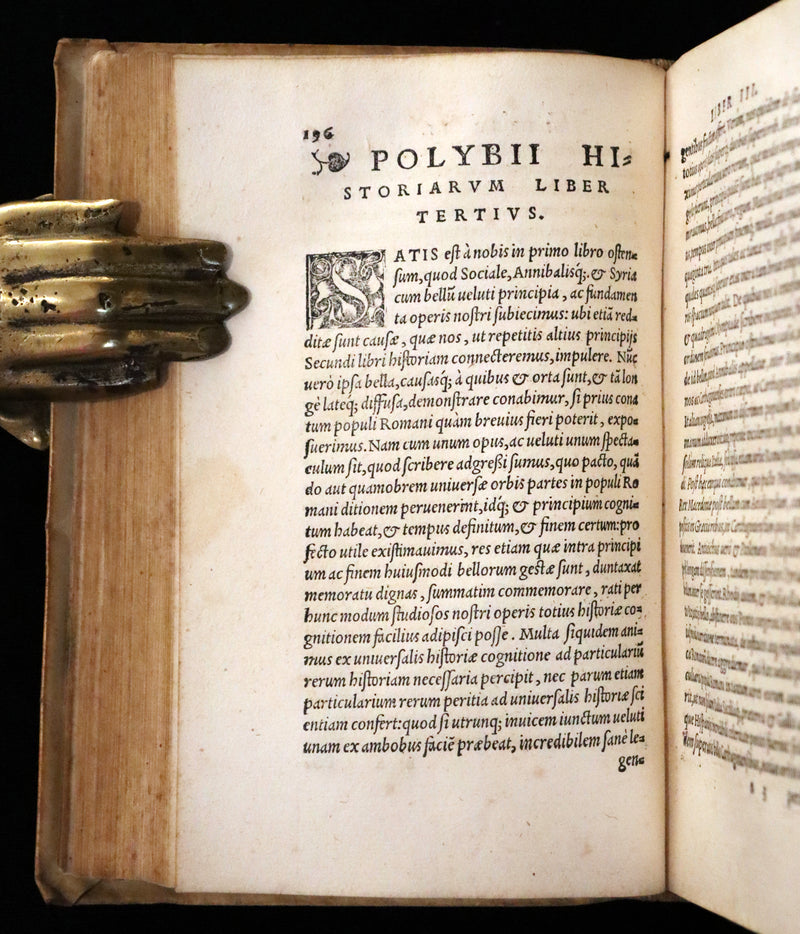 1557 Rare Latin Vellum Book - Polybius - Roman Republic's Histories - Megalopolitani Historiarum.