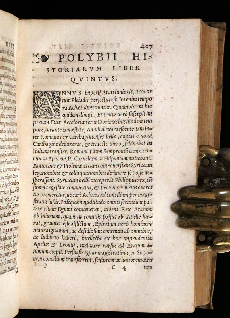1557 Rare Latin Vellum Book - Polybius - Roman Republic's Histories - Megalopolitani Historiarum.