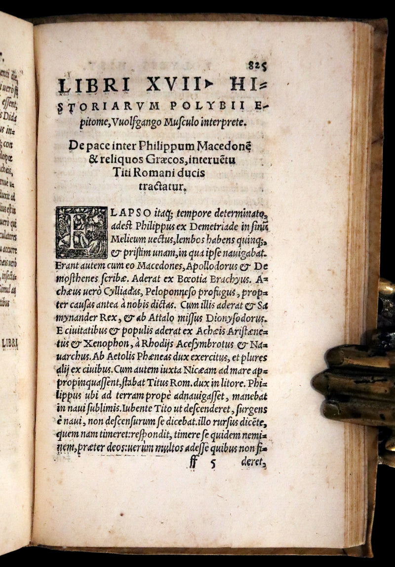 1557 Rare Latin Vellum Book - Polybius - Roman Republic's Histories - Megalopolitani Historiarum.