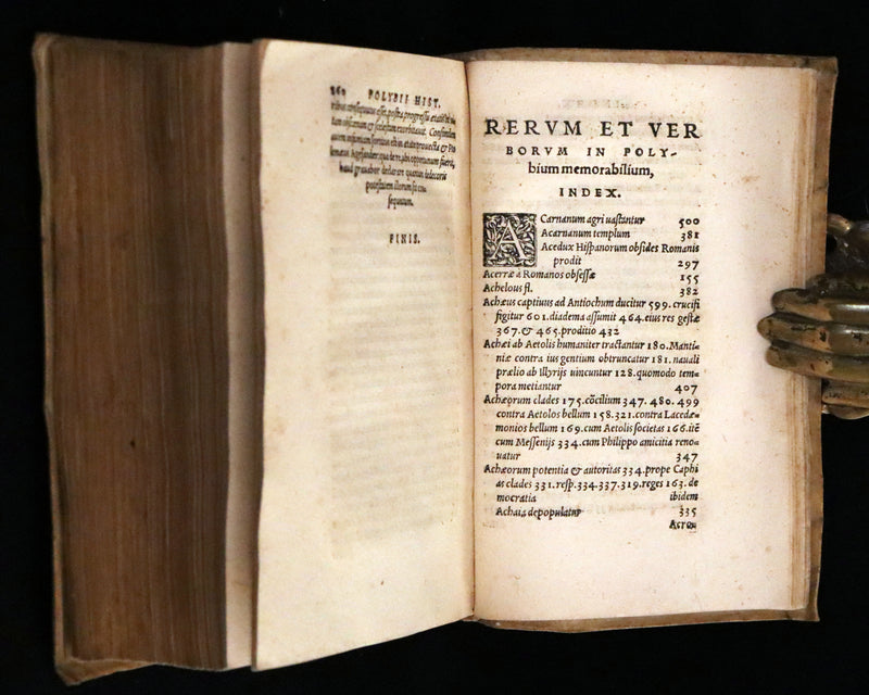 1557 Rare Latin Vellum Book - Polybius - Roman Republic's Histories - Megalopolitani Historiarum.