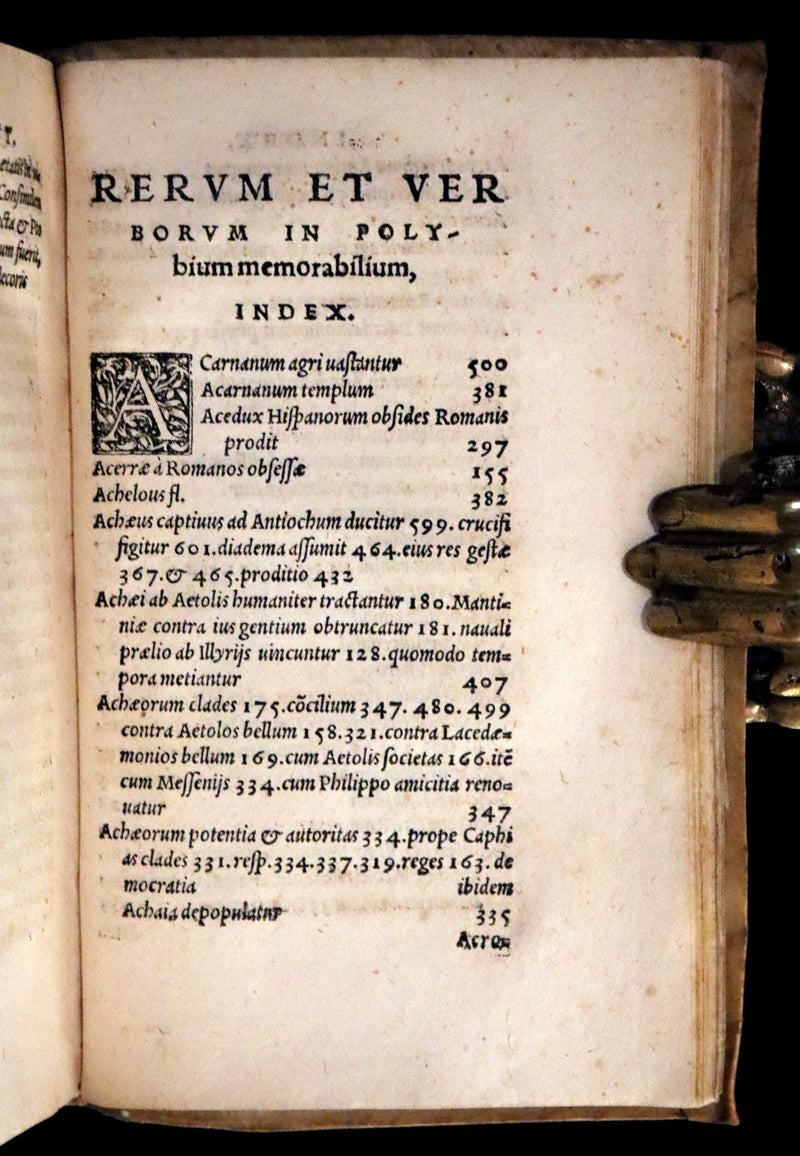 1557 Rare Latin Vellum Book - Polybius - Roman Republic's Histories - Megalopolitani Historiarum.