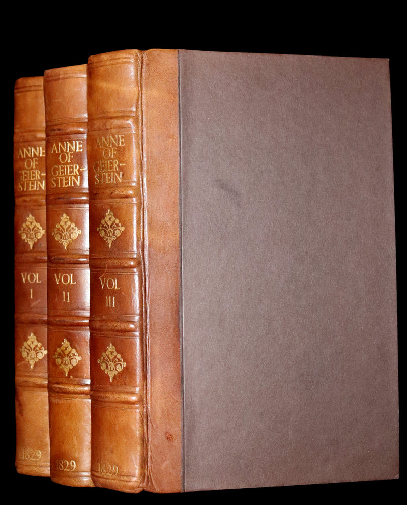 1829 Rare First Edition Book Set - ANNE OF GEIERSTEIN, or The Maiden of the Mist by Sir Walter Scott.