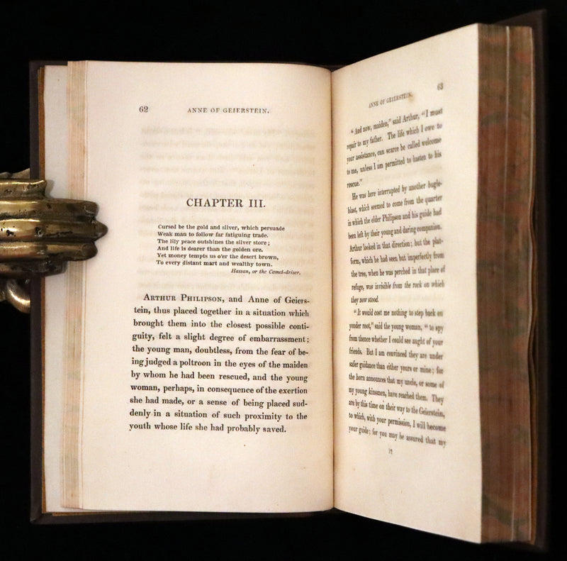 1829 Rare First Edition Book Set - ANNE OF GEIERSTEIN, or The Maiden of the Mist by Sir Walter Scott.