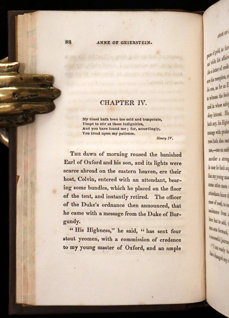 1829 Rare First Edition Book Set - ANNE OF GEIERSTEIN, or The Maiden of the Mist by Sir Walter Scott.